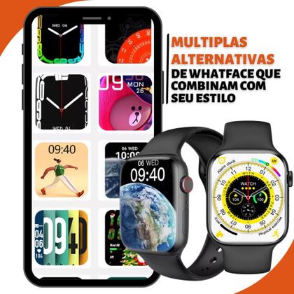 Imagem de Relógio Inteligente Smartwatch S28 Pro Preto Esportes E Bem Estar No Seu Pulso Envio Já Pulseira Extra