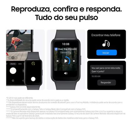 Imagem de Relógio Inteligente Smartwatch Samsung Galaxy Fit3 Original Grafite Tela AMOLED 1.6" Bateria 13 dias