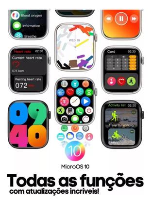 Imagem de Relógio Inteligente Smartwatch W10 Mini 8 Pulseiras Preto Pro Chatgpt Série 11 Gps