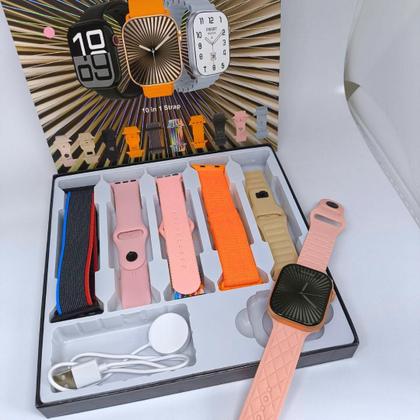 Imagem de Relógio inteligente Smartwatch W10 X Lançamento com 10 pulseiras 46mm Esportivo para Android e iOs Masculino e Feminino