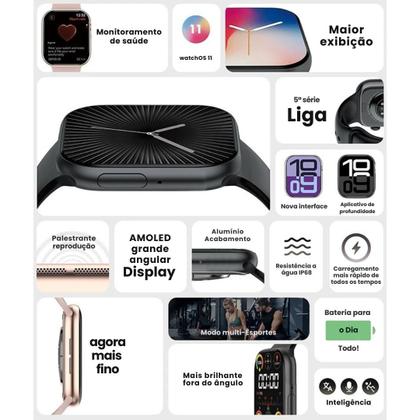 Imagem de Relógio inteligente Smartwatch W10 X Lançamento com 10 pulseiras 46mm Esportivo para Android e iOs Masculino e Feminino