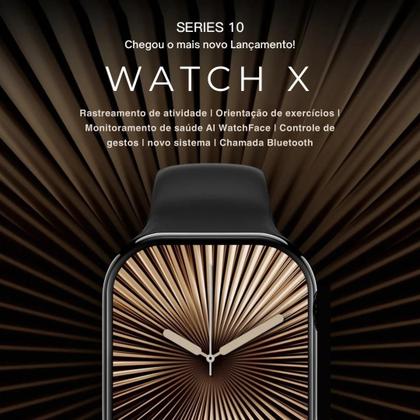 Imagem de Relógio inteligente Smartwatch W10 X Lançamento com 10 pulseiras 46mm Esportivo para Android e iOs Masculino e Feminino