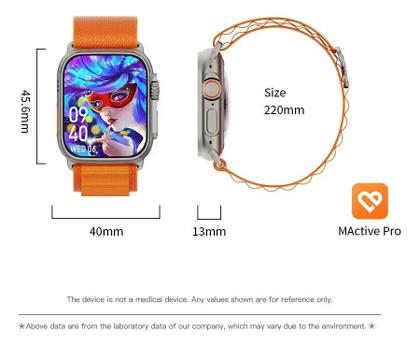 Imagem de Relogio Inteligente W69 Mini Watch Ultra Tela 45mm Unissex C/Acessorios e Pulseiras Smartwatch