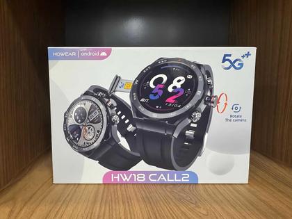 Imagem de Relógio inteligente Wearfit HW18 Chip 5G 64GB Câmera rotativa Celular de Pulso Wifi Smartwatch redondo com sistema Android integrado PlayStore