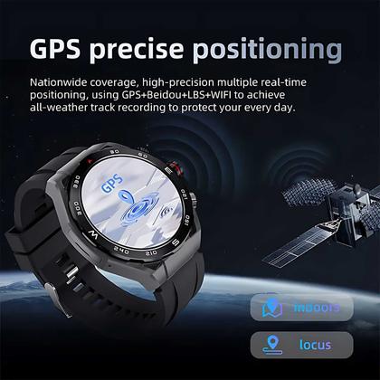 Imagem de Relógio inteligente Wearfit HW18 Chip 5G 64GB Câmera rotativa Celular de Pulso Wifi Smartwatch redondo com sistema Android integrado PlayStore