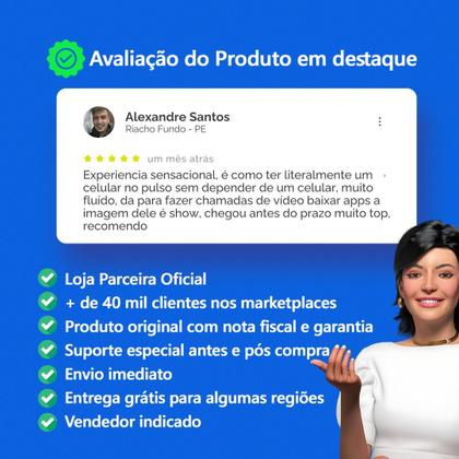 Imagem de Relógio inteligente WearFit Pro 64GB Chip 5G Câmera rotativa Celular de Pulso Wifi Smartwatch com sistema Android integrado PlayStore