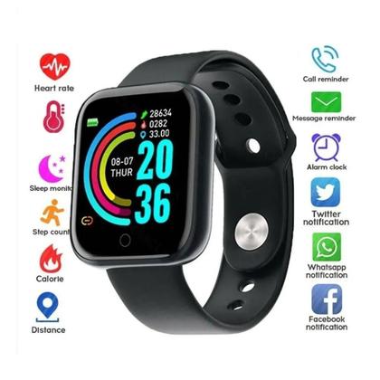 Imagem de Relógio Inteligente Y68, SMS, ligações, Troca foto, rede sociais celulares IOS e Android