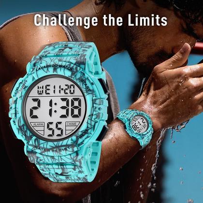 Imagem de Relógio L LAVAREDO Digital para homens à prova d'água com cronógrafo