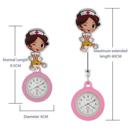 Imagem de Relógio Lapela Enfermagem Silicone Cordão Tipo Ioiô Quartzo