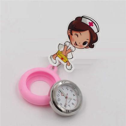 Imagem de Relógio Lapela Enfermagem Silicone Cordão Tipo Ioiô Quartzo