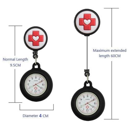 Imagem de Relógio Lapela Enfermagem Silicone Cordão Tipo Ioiô Quartzo