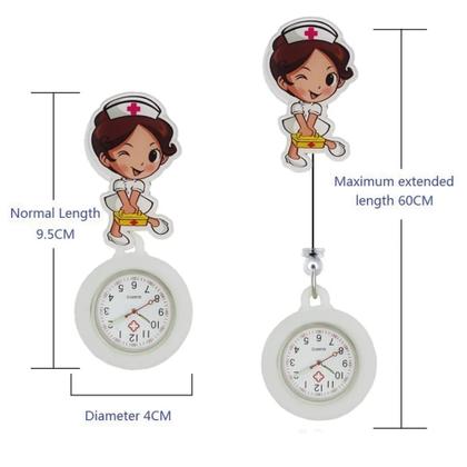 Imagem de Relógio Lapela Porta Crachá Enfermagem Cordão Ioiô Analógico