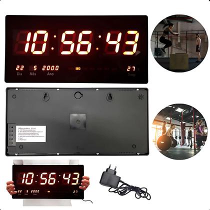 Imagem de Relógio LED de Parede com Temperatura e Calendário Digital