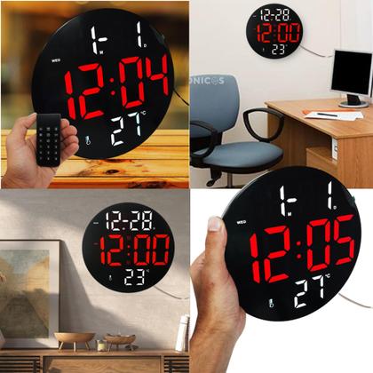 Imagem de Relógio LED de Parede e Mesa com Display Grande e Ajuste de Brilho ST267 ST367