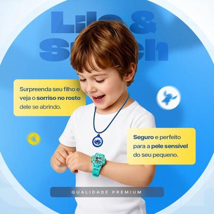 Imagem de Relogio Led Digital Azul Infantil + Oculos Sol presente silicone qualidade premium protecao uv menina pulseira ajustavel