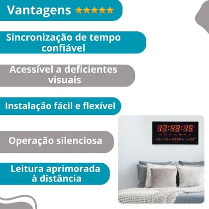 Imagem de Relógio LED Digital com Calendário e Termômetro de Precisão