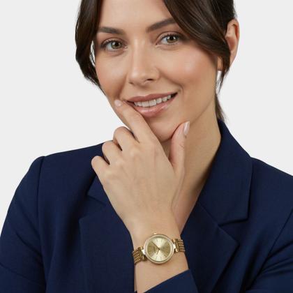 Imagem de Relógio Lince Analógico Grace Pulseira Multi Fios Cravejado Feminino - Dourado - Único
