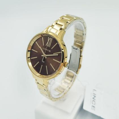 Imagem de Relógio LINCE feminino analógico marrom dourado LRGH192L38 N3KX
