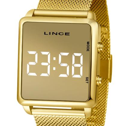 Imagem de Relógio Lince Feminino Dourado Led Espelhado MDG4619L BXKX