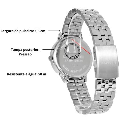 Imagem de Relógio Lince Feminino Prateado Original Social Resistente