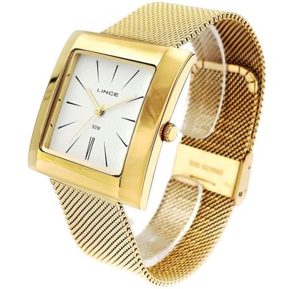 Imagem de Relógio LINCE feminino quadrado dourado LQG4654L B1KX
