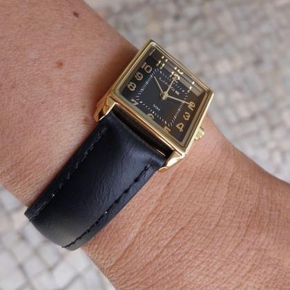 Imagem de Relogio Lince Feminino retangular dourado preto com numeros pulseira social sofistic LQC4823L25 P2PX