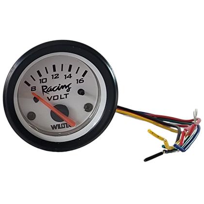 Imagem de Relógio Manômetro Voltimetro Willtec Branco 8-16v Volts 52mm