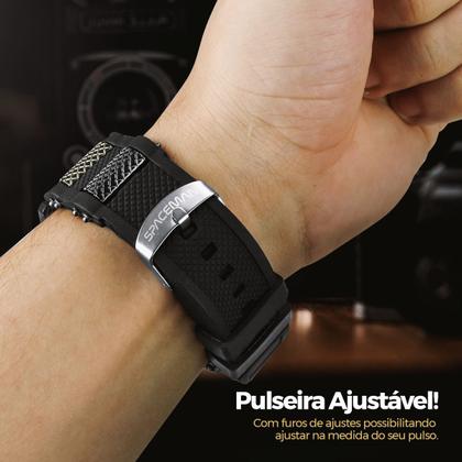 Imagem de Relogio masculino aço inox + cordão crucifixo religioso robusto grande original qualidade premium presente resistente