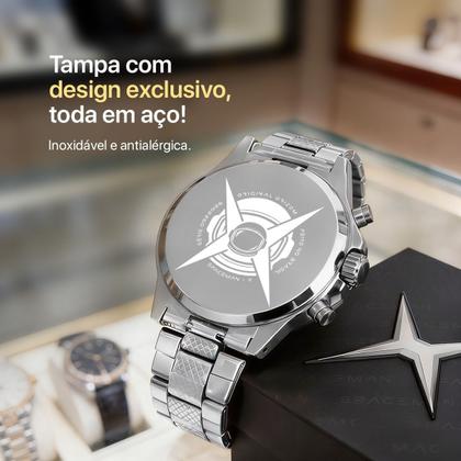 Imagem de Relogio Masculino Aço Inox + Pulseira + Caixa + Cordão Cruz inoxidável catolico qualidade premium original crucifixo