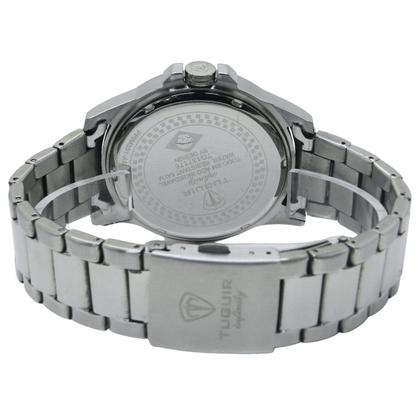 Imagem de Relógio Masculino Analógico Tuguir Infinity 6117H Resistente à água 5 ATM Preto Caixa em Aço Prata Pulseira de Aço Visor Cristal Mineral Redondo