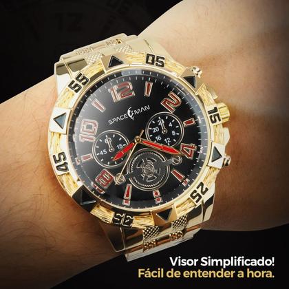 Imagem de relogio masculino banhado + oculos sol + pulseira + cordão grumet aço inoxidável qualidade premium analogico casual