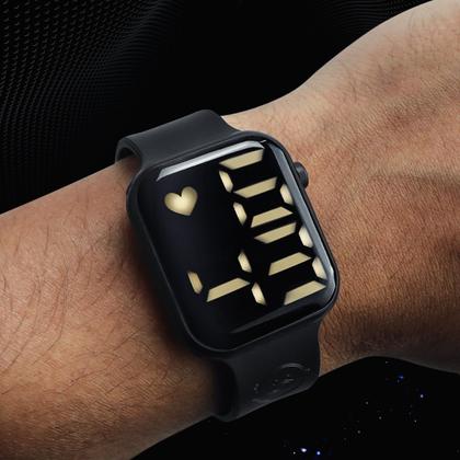 Imagem de relogio masculino + caixa original data robusto alarme ajustavel cronometro preto esportivo grande