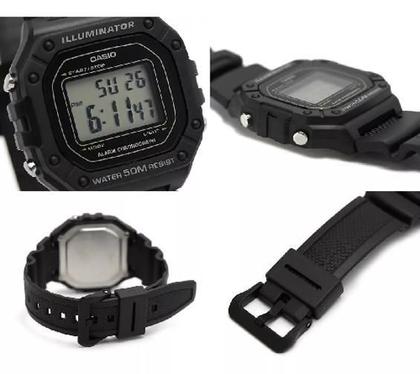 Relógio Masculino Casio Digital Preto W-218H-1Avdf Imagem de Relógio Masculino Casio Digital Preto W-218H-1Avdf