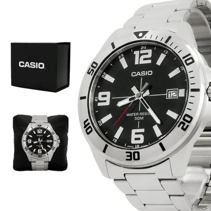 Imagem de Relógio Masculino Casio Prata Analógico Calendário Original Resistente à Água MTC100D1BVDFSC
