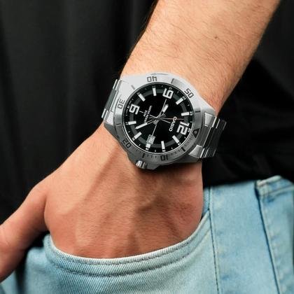 Imagem de Relógio Masculino Casio Prata Analógico Calendário Original Resistente à Água MTC100D1BVDFSC