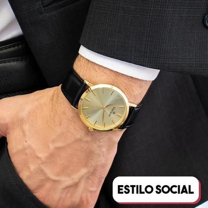 Imagem de Relógio Masculino Champion Analógico Couro Preto CN20677X