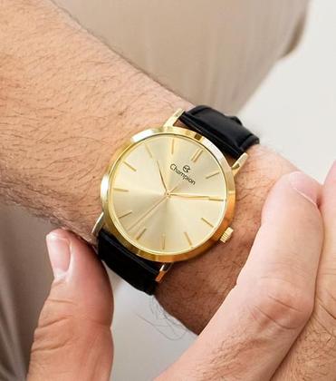 Imagem de Relógio Masculino Champion Analógico Couro Preto CN20677X