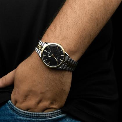 Imagem de Relógio Masculino Champion Bicolor Aço Inoxidável Mostrador Preto Original Resistente à Água CN21149P