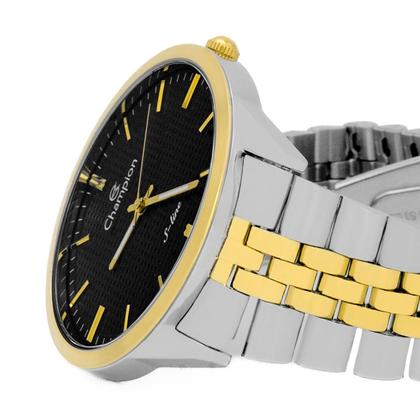 Imagem de Relógio Masculino Champion Bicolor Aço Inoxidável Mostrador Preto Original Resistente à Água CN21149P