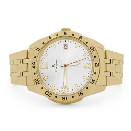 Imagem de Relógio Masculino Champion Dourado Aço Inoxidável Mostrador Branco Original Reisstente à Água CA31220H