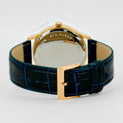 Imagem de Relógio Masculino Champion Dourado Caixa Aço Pulseira material sintético Mostrador Azul Original Resistente à Água CN2064OR