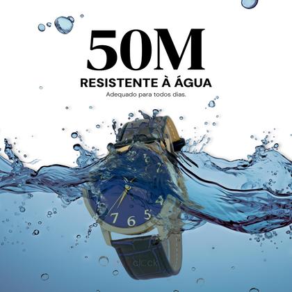 Imagem de Relógio Masculino Champion Dourado Caixa Aço Pulseira material sintético Mostrador Azul Original Resistente à Água CN2064OR