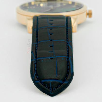 Imagem de Relógio Masculino Champion Dourado Caixa Aço Pulseira material sintético Mostrador Azul Original Resistente à Água CN2064OR