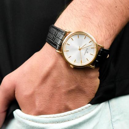 Imagem de Relógio Masculino Champion Dourado material sintético Mostrador Dourado Original Resistente à Água CH22260M