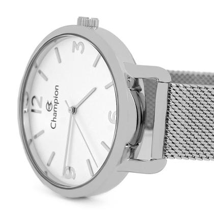 Imagem de Relógio Masculino Champion Prata Aço Inoxidável Mostrador Branco Original Resistente à Água CN21434Q