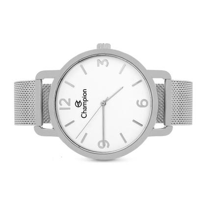 Imagem de Relógio Masculino Champion Prata Aço Inoxidável Mostrador Branco Original Resistente à Água CN21434Q