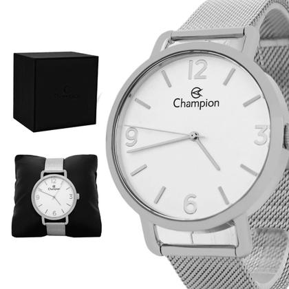 Imagem de Relógio Masculino Champion Prata Aço Inoxidável Mostrador Branco Original Resistente à Água CN21434Q