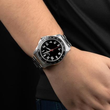 Imagem de Relógio Masculino Champion Prata Aço Inoxidável Mostrador Preto Original Resistente à Água CA31328T