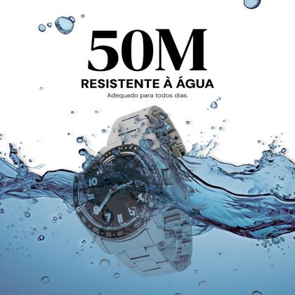 Imagem de Relógio Masculino Champion Prata Aço Inoxidável Mostrador Preto Original Resistente à Água CA31328T