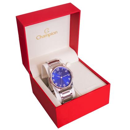 Imagem de Relógio Masculino Champion Prata Azul CN27652F Prova D'Água